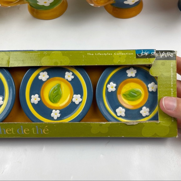 Tea Time Floral Mugs And Caddies New Set Of 4 - Picture 3 of 9